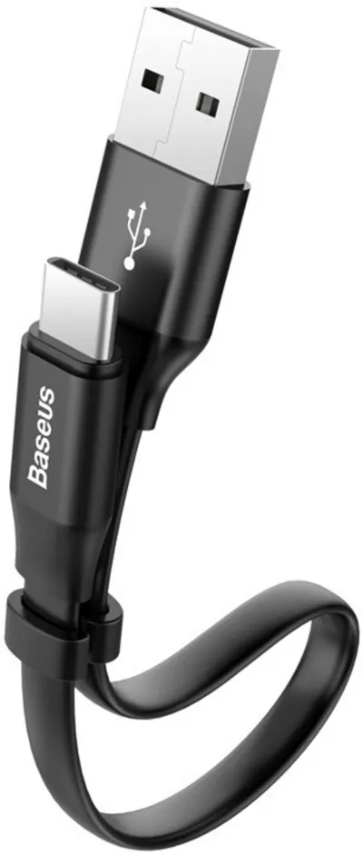 Kabllo Baseus Nimble CATMBJ-01, USB në USB-C, 0.23m, e zezë - 1