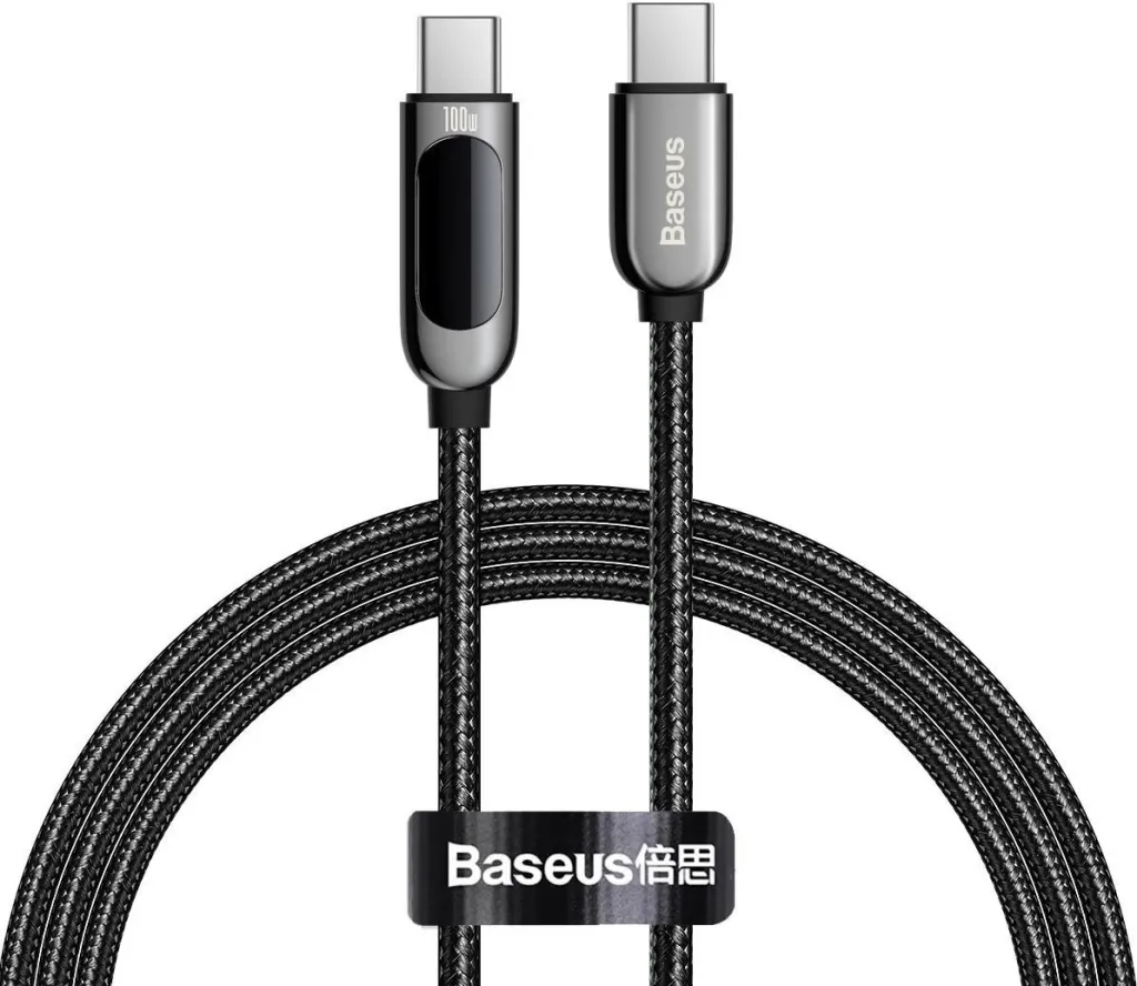 Kabllo USB-C në USB-C Baseus CATWJ-01, 1m, 100W, e zezë - 1