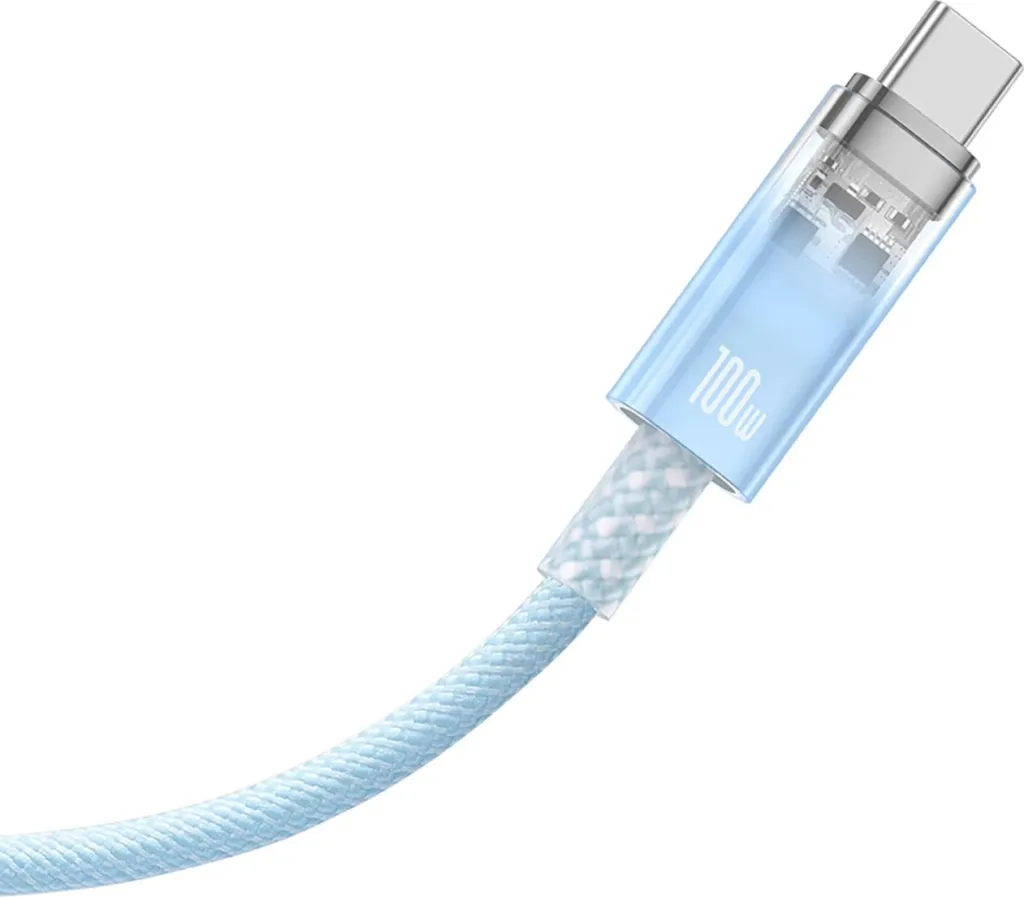 Kabllo USB-C në USB-C Baseus Explorer 2m, 100W, Sensor temperature, Blu - 2