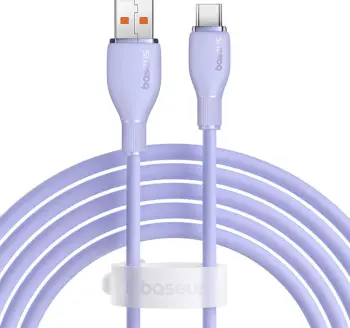 Kabllo Baseus Pudding USB-A në USB-C 2m, 100W, Vjollcë