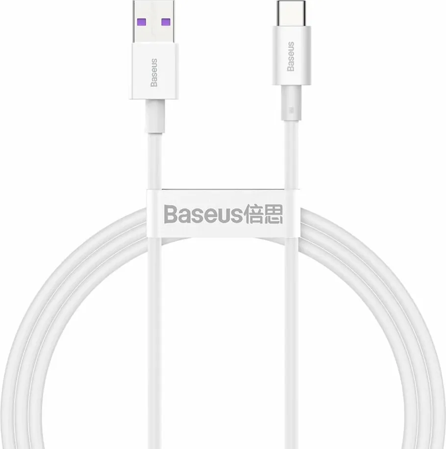Kabllo Baseus USB-A – USB-C, 1m, e bardhë - 1