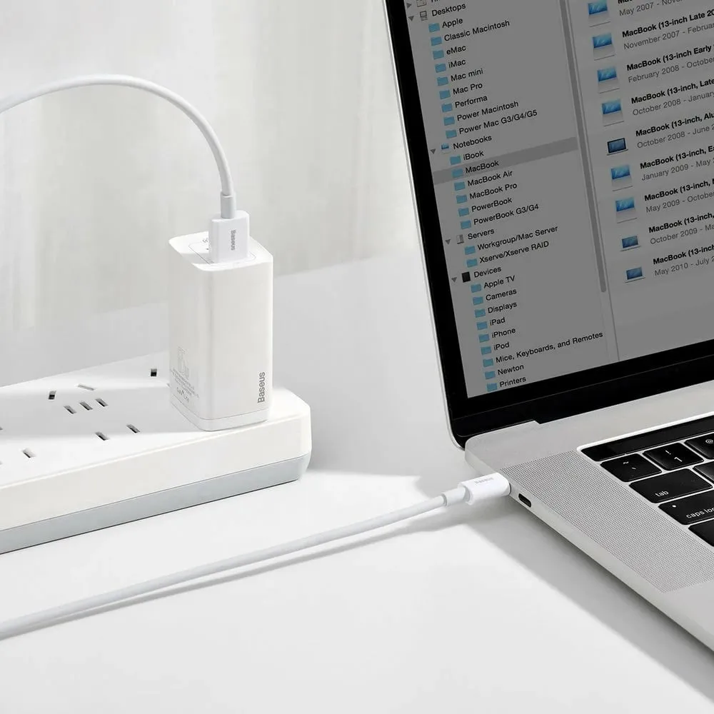 Kabllo Baseus USB-A – USB-C, 1m, e bardhë - 5