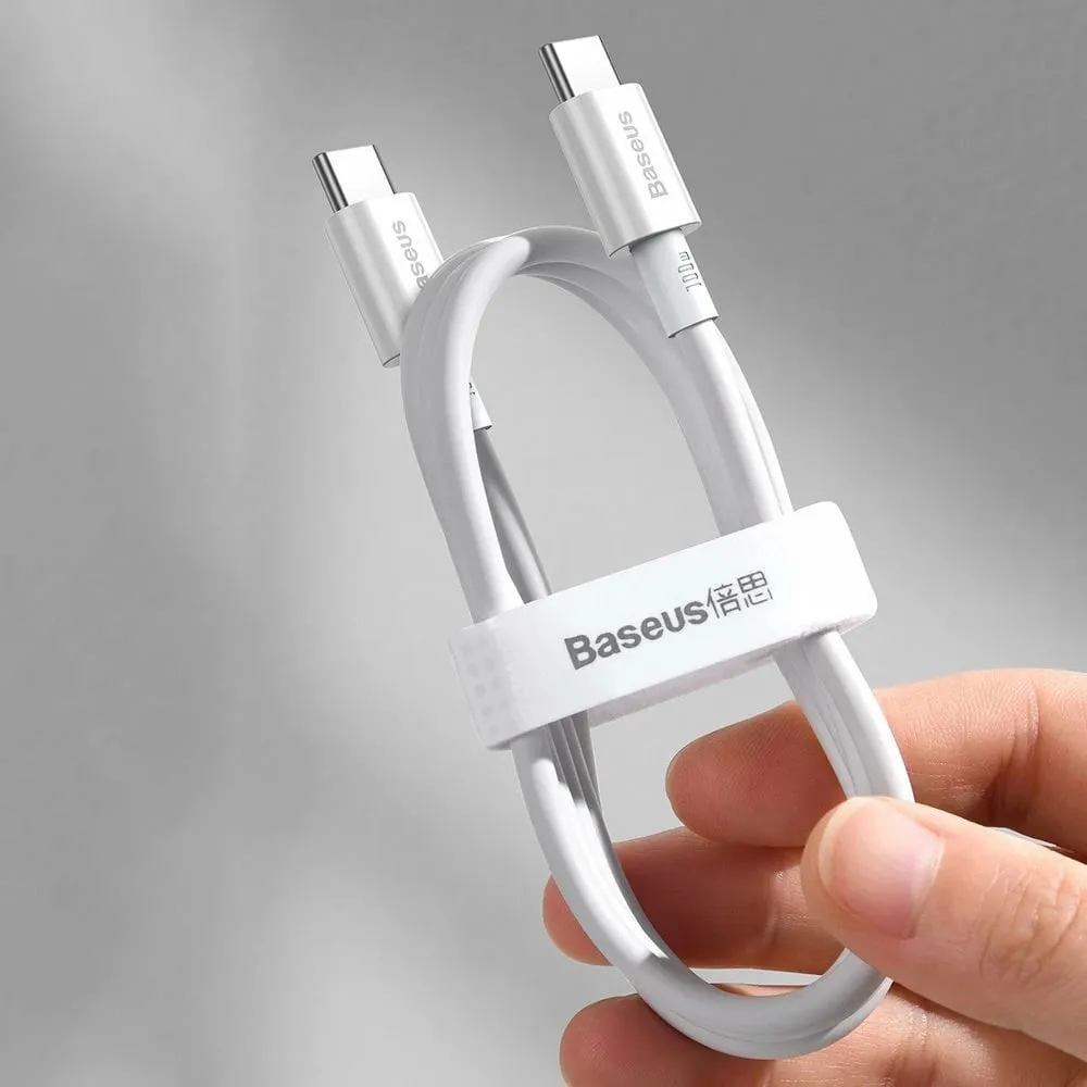 Kabllo USB-C në USB-C Baseus CATYS-C02, 2m, 100W, e bardhë - 13