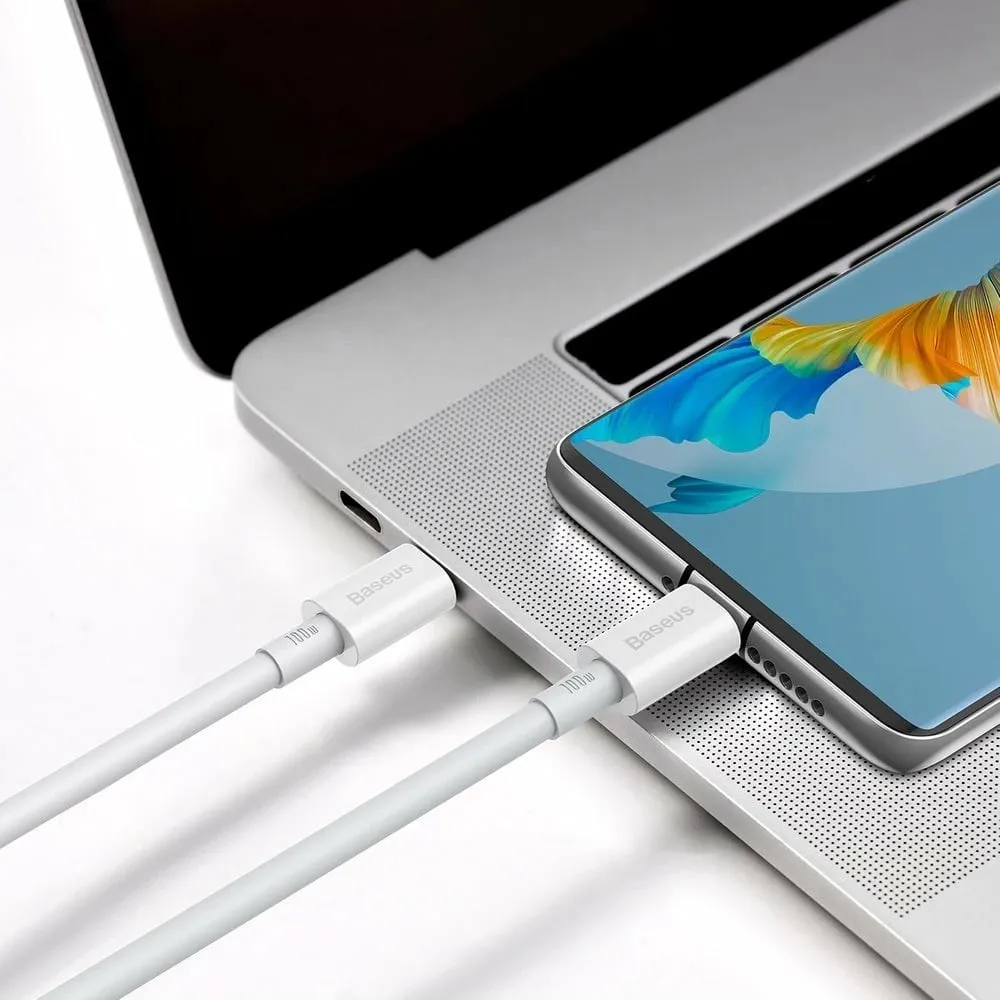 Kabllo USB-C në USB-C Baseus CATYS-C02, 2m, 100W, e bardhë - 7