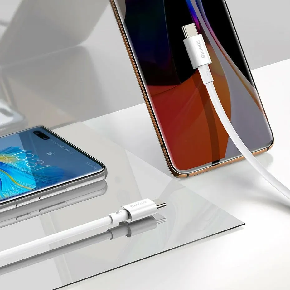Kabllo USB-C në USB-C Baseus CATYS-C02, 2m, 100W, e bardhë - 10
