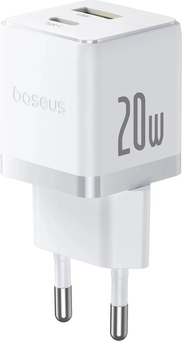 Karikues muri Baseus Palm 20W, USB-C & USB-A, i bardhë - 1