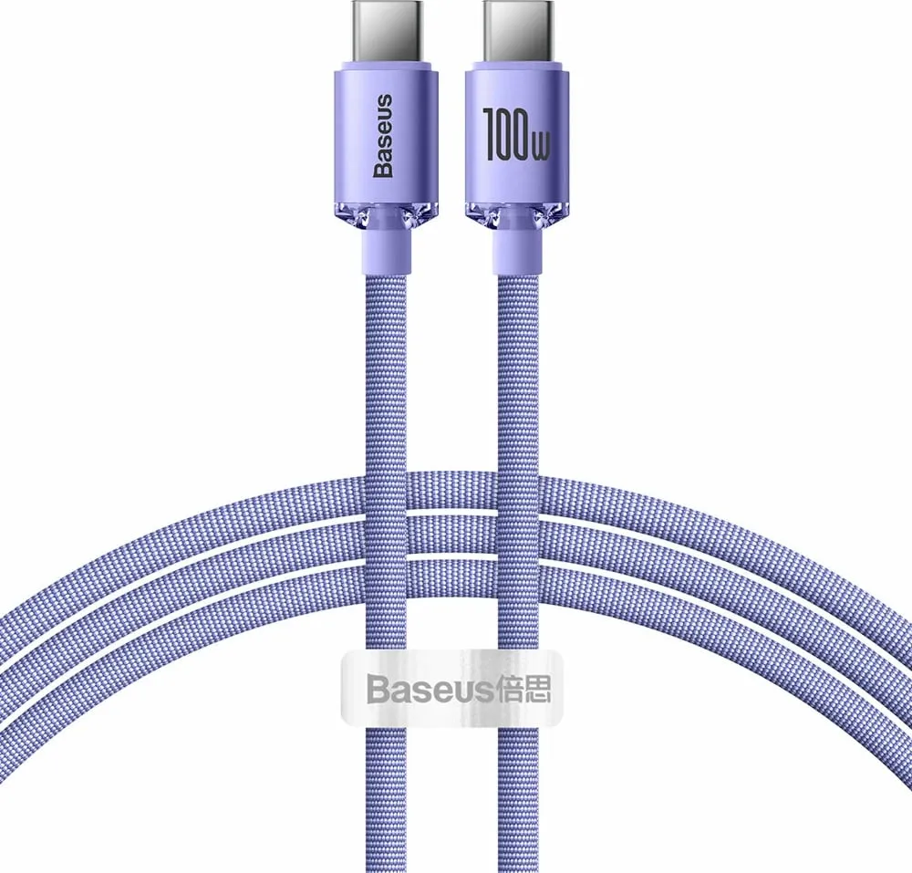 Kabllo USB-C në USB-C Baseus CAJY000701, 1.2m, 100W, Vjollcë - 1