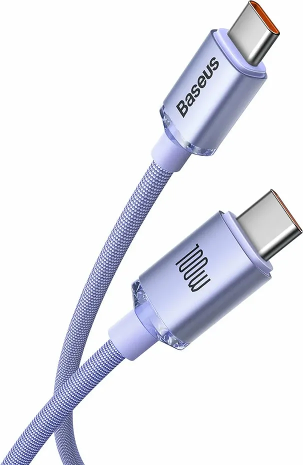 Kabllo USB-C në USB-C Baseus CAJY000701, 1.2m, 100W, Vjollcë - 2