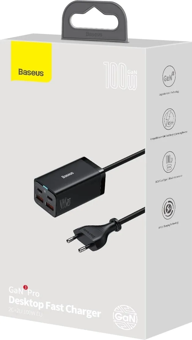 Karikues universal Baseus GaN3 Pro, 100W, 2x USB-C, 2x USB-A, i zi - 20