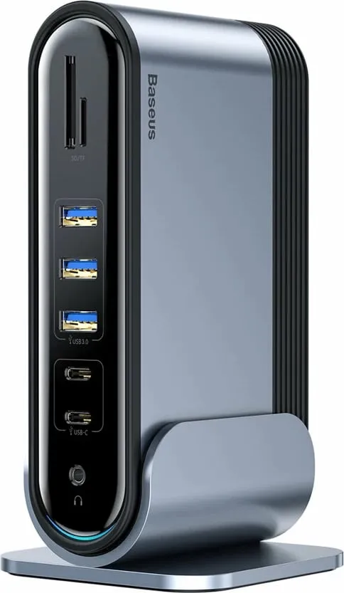 Kasë HUB multifunksional Baseus CAHUB-DG0G, 16 porta, 100W, Gri - 2