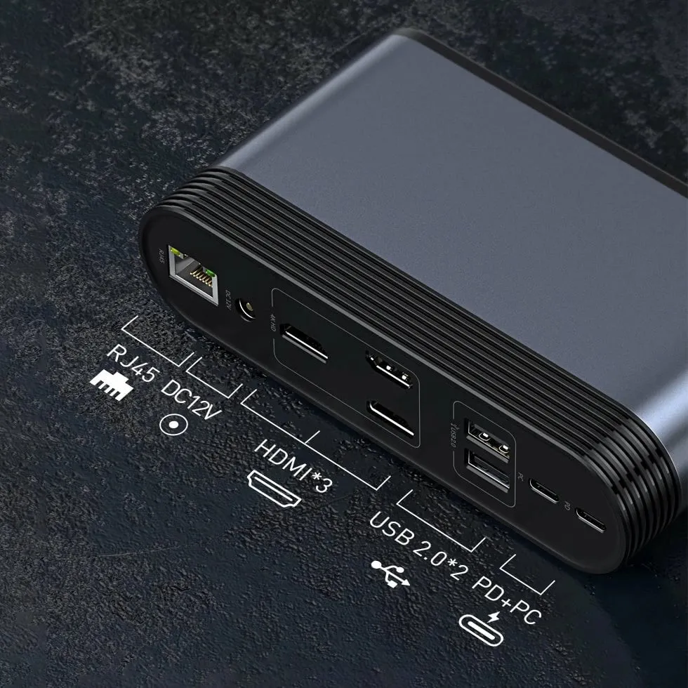 Kasë HUB multifunksional Baseus CAHUB-DG0G, 16 porta, 100W, Gri - 14