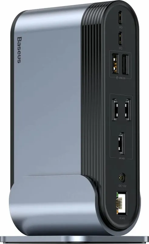 Kasë HUB multifunksional Baseus CAHUB-DG0G, 16 porta, 100W, Gri - 3