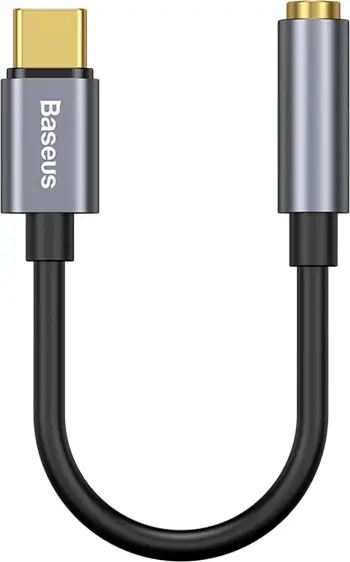 Adapter audio Baseus L54 CATL54-0G, USB-C në mini jack 3.5mm, DAC 24 bit 48 KHz, Gri