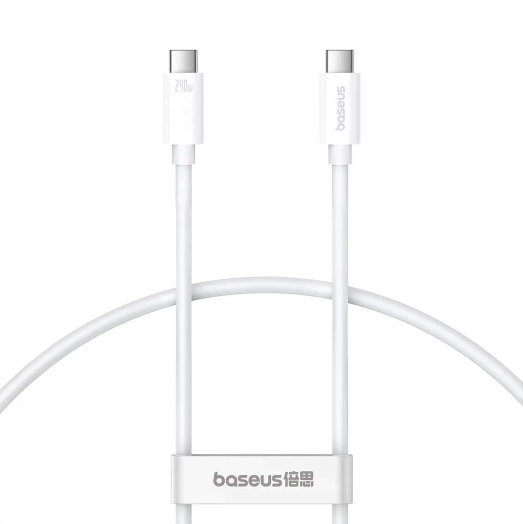 Kabllo USB-C/USB-C Baseus Superior 2 CB000066, 1.8m, 240W, e bardhë - 2