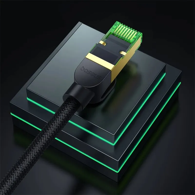 Kabllo rrjeti Baseus RJ45 Cat 8, 8m, 40Gbps, e zezë - 9