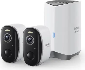 Set kamerash sigurie Baseus Security N1, 2K, 2 kamera, 16GB memorie, i bardhë