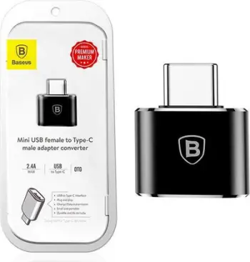Adapter Baseus, USB A në USB C, i zi