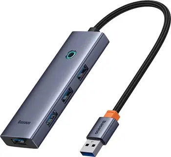 Hub USB 4-në-1, Baseus UltraJoy B0005280A813-02, 4x USB 3.0 deri 5 Gbps, space grey