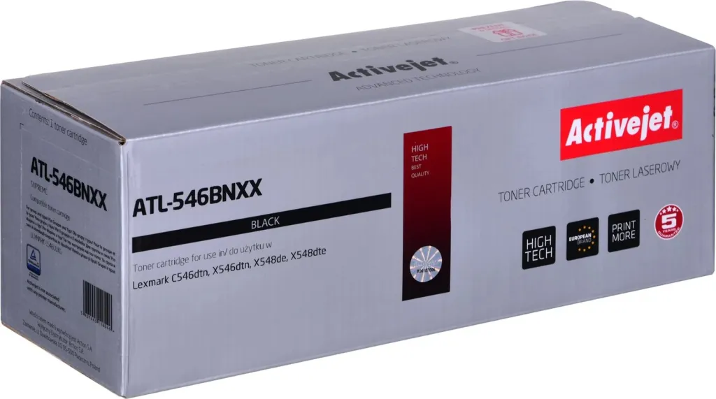 Toner zëvendësues Activejet ATL-546BNXX për printer Lexmark, i zi - 1