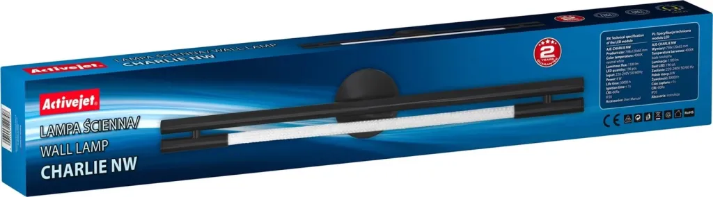 Llambë muri Activejet AJE-LOGAN, LED, E zezë - 3
