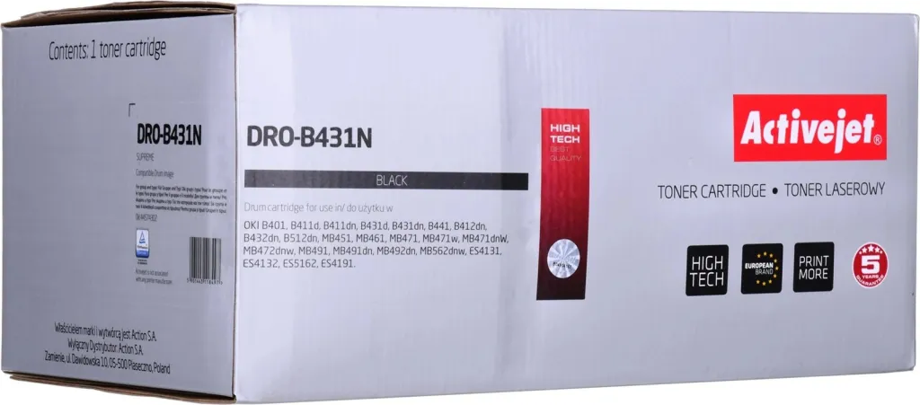 Drum Activejet DRO-B431N për printer OKI 44574302, i zi - 2