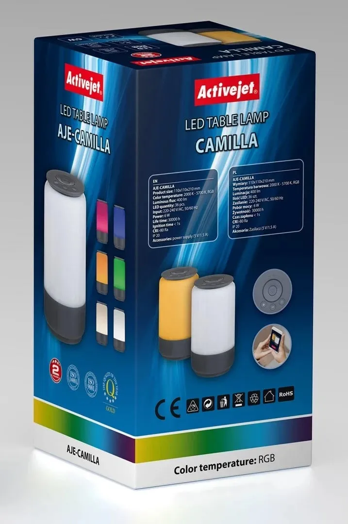 Llambë dekorative LED Activejet AJE-CAMILLA RGB, e zezë - 3