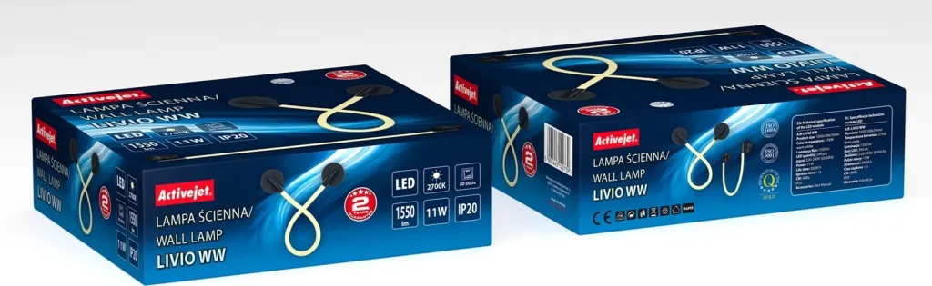 Dritë muri LED Activejet AJE-LIVIO WW, e zezë - 7