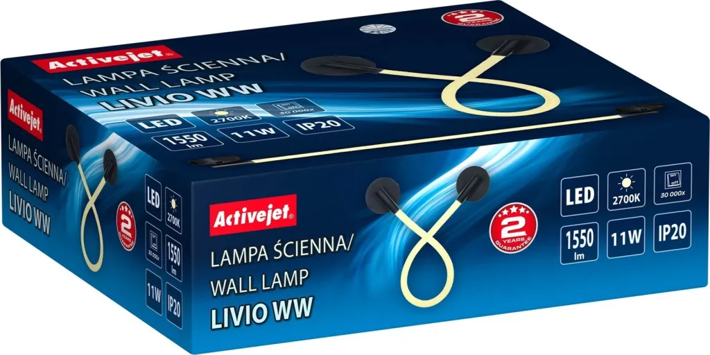 Dritë muri LED Activejet AJE-LIVIO WW, e zezë - 8
