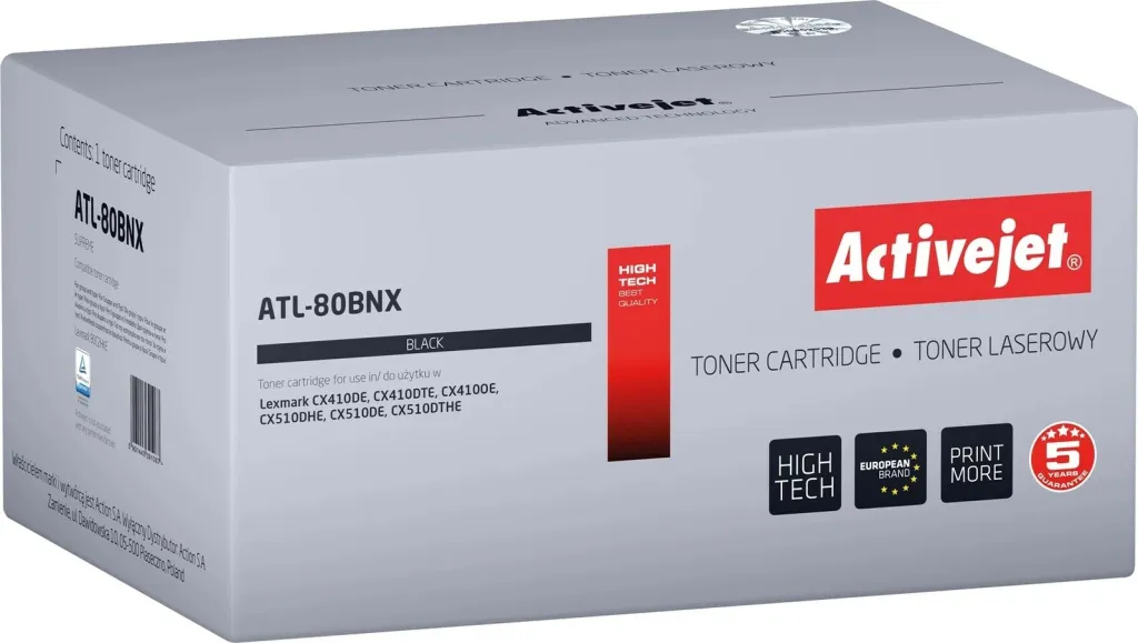 Toner Activejet ATL-80BNX për printer Lexmark, i zi - 1