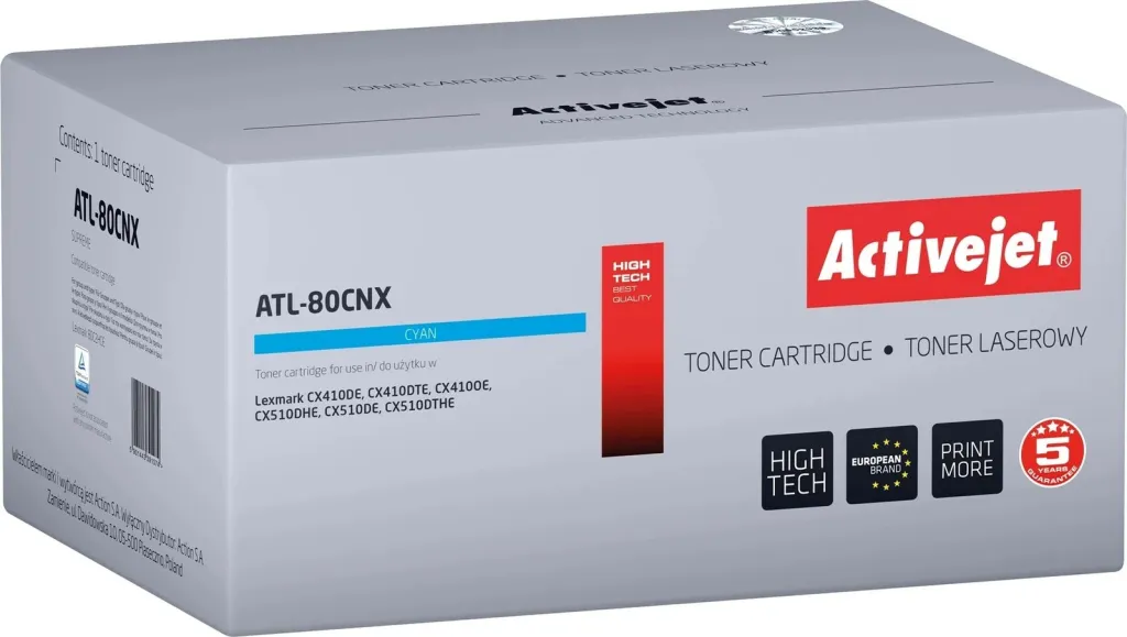 Toner Activejet ATL-80CNX, për Lexmark, Blu - 1