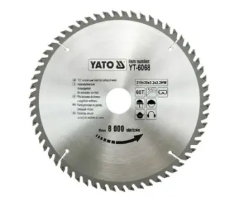 Sharrë rrethore për dru Yato YT-6068, 210x30mm