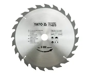 Disk prerës për dru Yato YT-6075, 30x300 mm, 24 dhëmbë