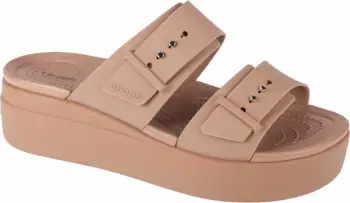 Sandale me platformë Crocs Brooklyn Low Wedge W 207431-2Q9, LiteRide, bezhë kafe