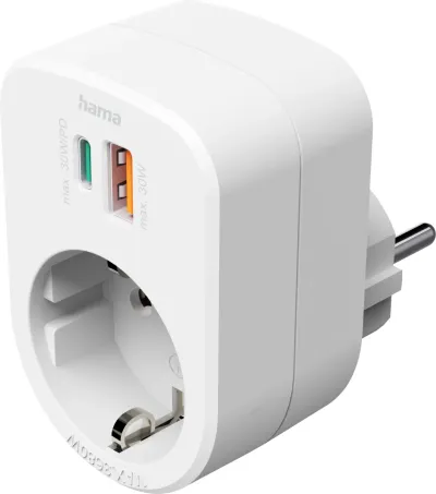 Multi prizë Hama 30W, Fast Charge, 1 USB-C PD, 1 USB-A, 223343 - 1