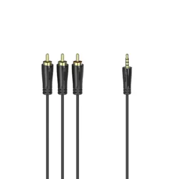 Kabllo lidhëse Hama, 3,5 mm, 4-pin. - 3 RCA, 1.5 m, e zezë