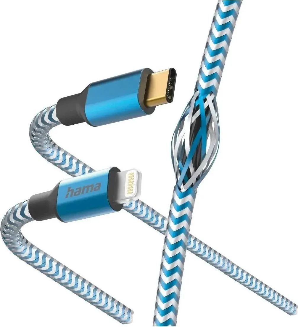 Kabëll Hama Reflected USB-C - Lightning, 1.5m, blu - 1