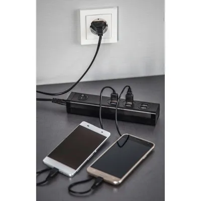 Kabllo vazhduese Hama me 6 porte USB, 2.4A, 1A, 121966 - 3