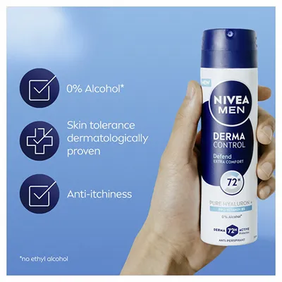 Antiperspirant sprej për meshkuj Nivea Derma Control Defend, 150 ml - 5