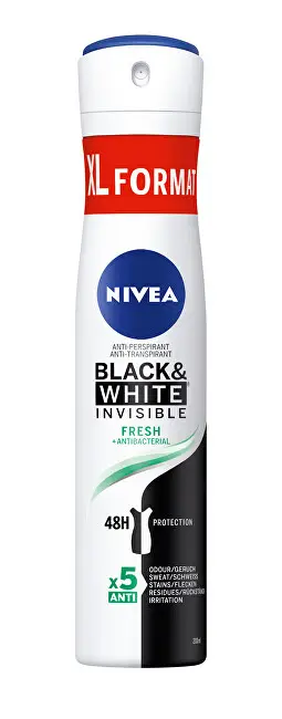 Antiperspirant Nivea Black & White Invisible Silky Smooth, 200 ml