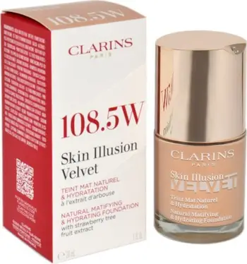 Fondatinë Clarins Skin Illusion Velvet 108.5W, matifikuese, 30ml