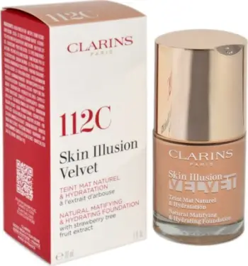Fondatinë Clarins Skin Illusion Velvet 112C, 30ml, efekt mat, për fytyrë