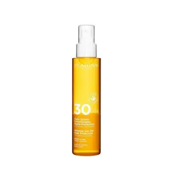 Vaj mbrojtës për trup dhe flokë Clarins Glowing Sun Oil, SPF 30, 150 ml