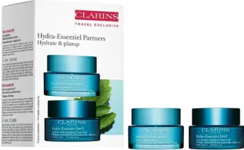 Set për fytyrë Clarins Hydra-Essentiel Partners, krem dite, 50 ml + krem nate, 50 ml