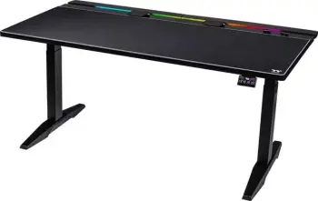 Tavolinë gaming Thermaltake G700 RGB, rregullim lartësie, LED RGB, 1600mm, e zezë