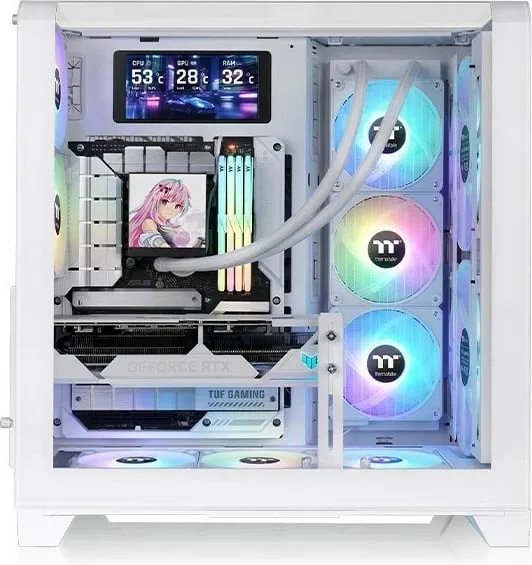 Kuti PC Thermaltake View 390 Snow, mid tower, xham i temperuar, e bardhë - 2