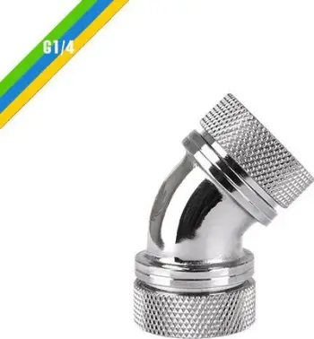 Gyp lidhës Thermaltake G1/4 CL-W098-CA00SL-A, këndor, krom