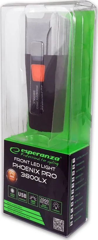 Llambë biçiklete Esperanza Phoenix Pro 3800LXX, e zezë - 5