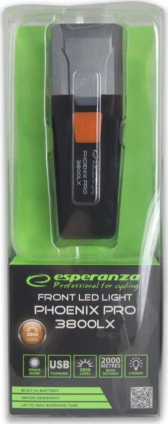 Llambë biçiklete Esperanza Phoenix Pro 3800LXX, e zezë - 6