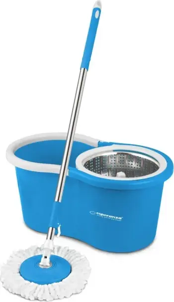 Mop rrotullues Esperanza Perfect Clean EHS006, kovë me shtrydhje, dorezë inoksi, gri