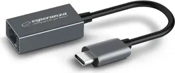Adapter Ethernet Esperanza ENA102, 1000 MBPS, USB C-RJ45, Gri